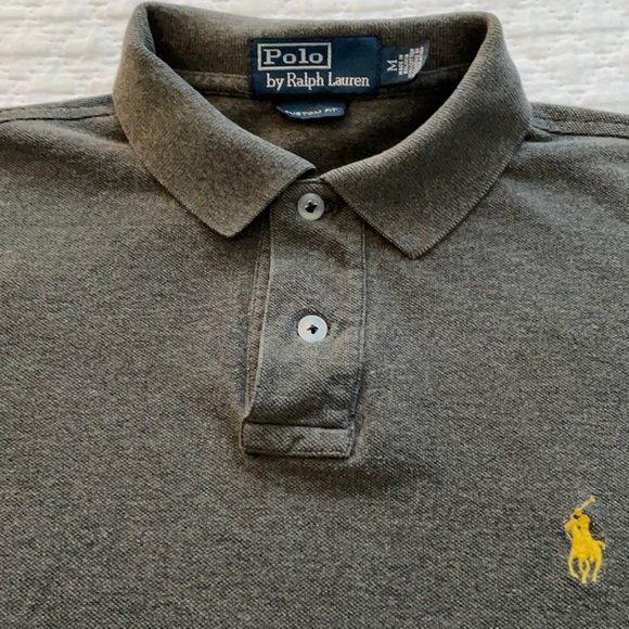 Polo Ralph Lauren Long Sleeve Polo Shirt Grey M - Picture 1 of 8